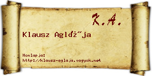 Klausz Aglája névjegykártya